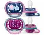 AVENT 2 smoczki smoczek uspokajający ultra AIR 18+ m GIRL