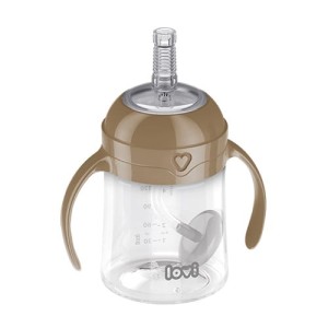 LOVI Kubek ze słomką z odważnikiem 150 ml brown