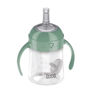 LOVI Kubek ze słomką z odważnikiem 150 ml green