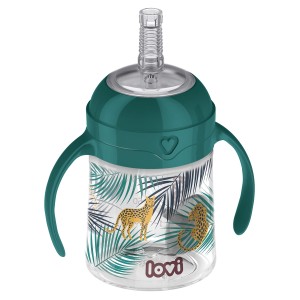 LOVI Kubek ze słomką z odważnikiem 150 ml JUNGLE