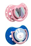 LOVI smoczek uspokajający 0-3 m-cy follow the rabbit 2 szt. girl