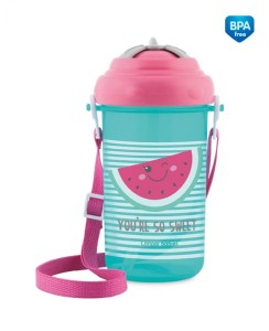 CANPOL BABIES Bidon dekorowany ze składaną rurką SO COOL 400 ml  róż