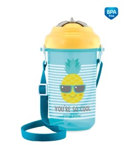 CANPOL BABIES Bidon dekorowany ze składaną rurką SO COOL 400 ml  żółty