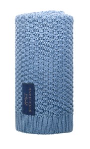 BOCIOLAND ROMA kocyk babunia bawełniano-bambusowy 80X100 dla dziecka niebieski