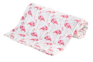 BOCIOLAND pieluszka bambusowa 100% rozmiar 75x75 Flamingi