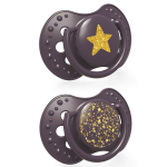 LOVI smoczek uspokajający 6-18 m-cy Stardust 2 szt. violet