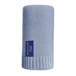 BOCIOLAND PARIS kocyk babunia bawełniano-bambusowy 80X100 dla dziecka jeans
