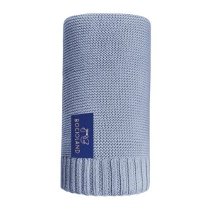 BOCIOLAND PARIS kocyk babunia bawełniano-bambusowy 80X100 dla dziecka jeans