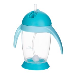BOCIOLAND Kubek PINGWIN ze składaną rurką silikonową z odważnikiem 300 ml