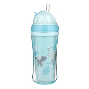 CANPOL BABIES Bidon z silikonową rurką double wall LEMUR 260 ml